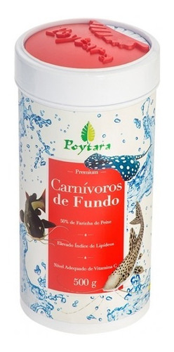 Ração Para Peixes Poytara Carnivoros De Fundo 500gr Aquarios