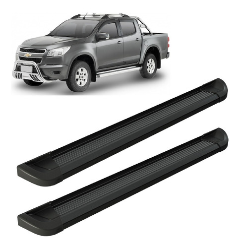 Estribo G2 Preto Cabine Dupla Para S10 2012 A 2022