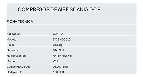 Compresor De Aire Scania