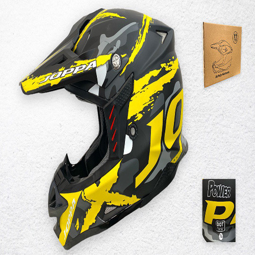 Casco Moto Cross Joppa Amarillo/negro Dot Und - Xl