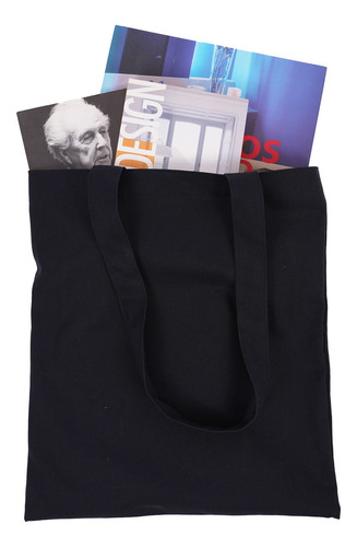 10 Bolsas Tote Bag Loneta Negra 40 X 35 Cm. 100% Algodon Color Negro Lisa
