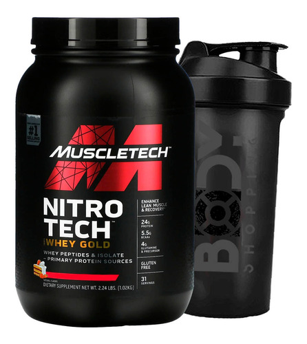 Nitro Tech Gold 1kg - Muscletech - 5.5g De Bcaa P/ Dose!