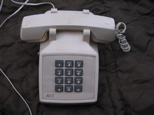 Mundo Vintage: Viejo Telefono Beige Botones Att Cj10 Tyo