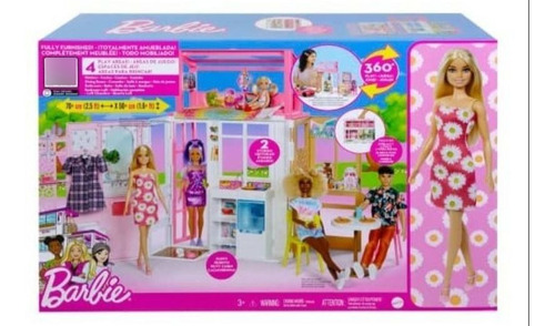 Barbie Nueva Casa Glamour Con Muñeca Alberca Y Accesorios