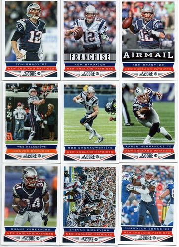 2013 Score Complete Set Patriots 3x Tom Brady