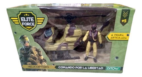 Figura De Acción Helicóptero Militar Con Soldado Ditoys