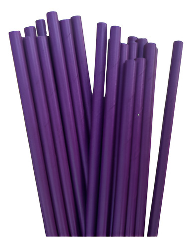 200 Unid Canudos De Papel Coloridos - Imediato Cor Roxo