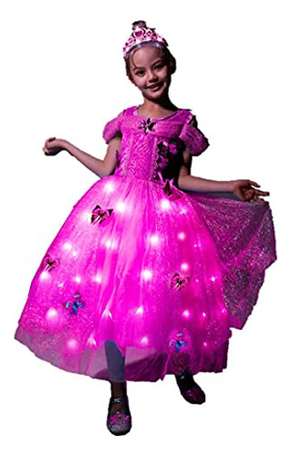 Girls Princess Costume Led Light Up Fancy Dresses Up Cosplay