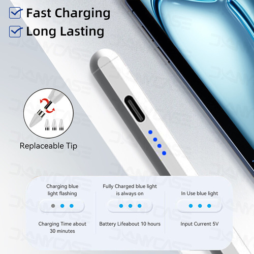 Lápiz Óptico Stylus Pluma For iPad, Rapid Magnetic Charge