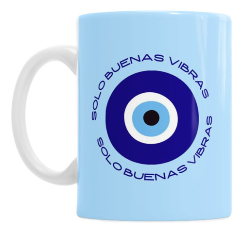 Taza De Cerámica Contra La Envidia Ojo Turco Buenas Vibras