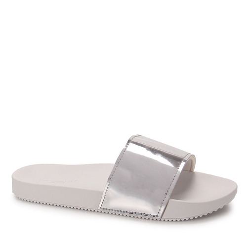 Chinelo Slide Feminino Zaxy - Prata