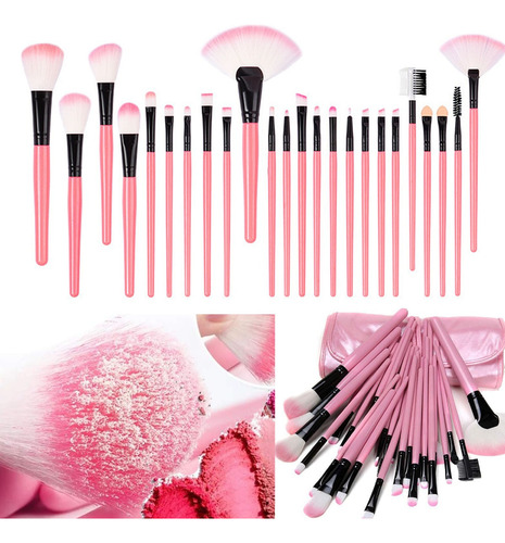Set 24 Brochas Maquillaje Profesional Fibra Artificial