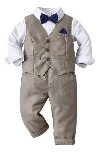 Conjunto De Ropa Formal For Niño, Chaleco, Blazer, Pantalon