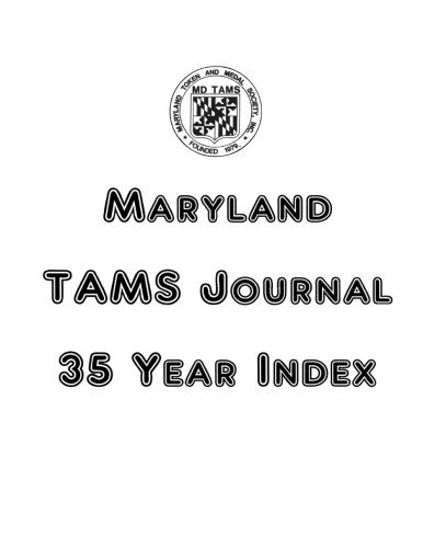 Maryland Tams Journal 35 Year Index