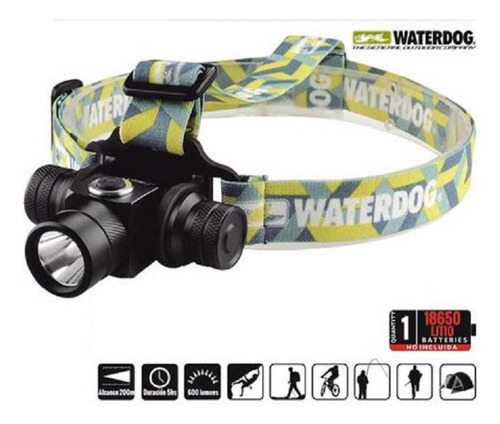 Linterna Waterdog Minera Vincha De Cabeza Recargable 200l