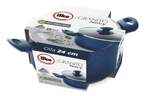 Olla 24cm Granito Navy Ilko