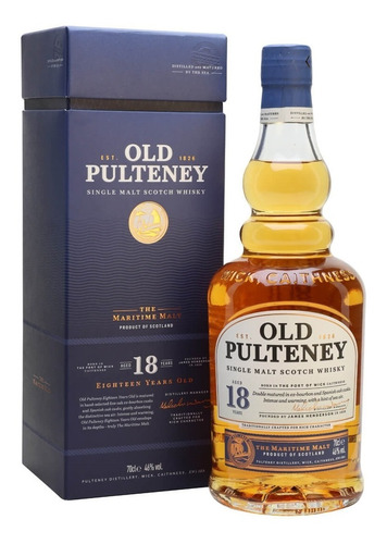 Imagen 1 de 8 de Whisky Old Pulteney 18 Años Single Malt 700ml En Estuche