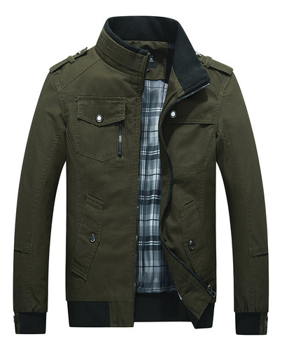 Chamarra Rompeviento Estilo Biker Informal Para Hombre