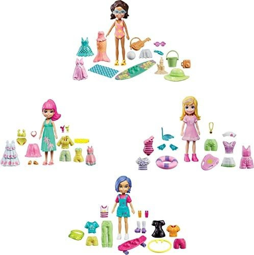 Polly Pocket Splashin? Style Fashion Pack, Cuatro Muñecas