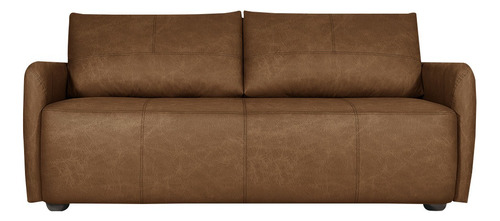 Sofá Decorativo Lily 240cm Couro Caramelo - Gran Belo