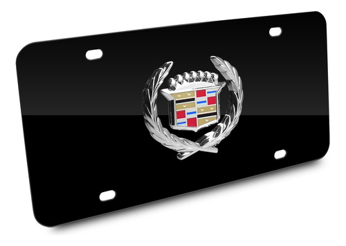 Cadillac Logotipo Classic Negro Metal License Plate