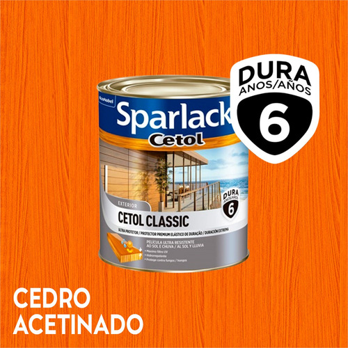 Cetol Classic Ac 6 Anos 900 Ml Sparlack Cores Acabamento Acetinado Cor Cedro
