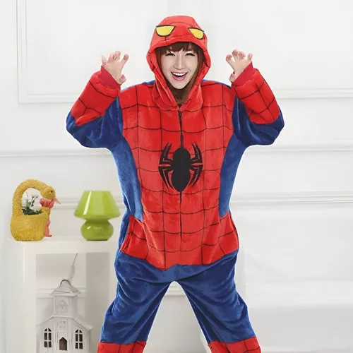 Pijama Mameluco Spiderman Tipo Kigurumi Unisex Adulto –