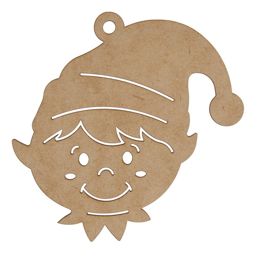 Cara Personajes Navideños Mdf Decorar Arbol 12cm Mylin 1pz Color Duende