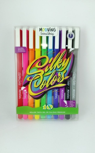 Boligrafos X 10 Roller Tinta Gel Silky Colors
