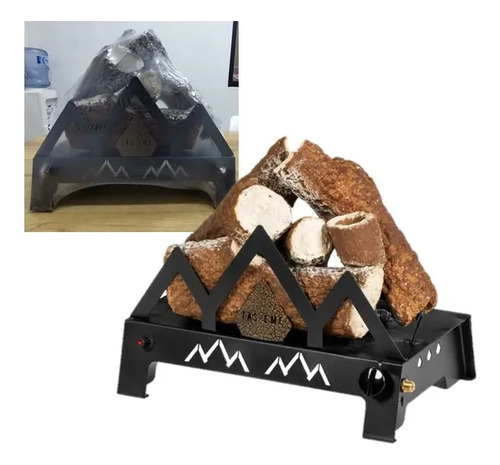 Hogar Metalico Kamin Rinconero Con Fogon Super Alpino Classic 6500 Cal A Gas