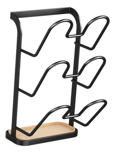 Soporte De Tapa Rack De Almacenamiento De 3 Nivel Negro