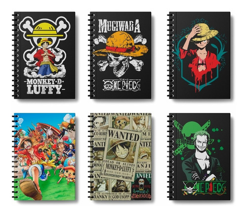 6 Adesivos Capa Caderno Prático Personagens Anime One Piece