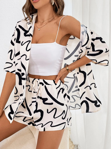 Conjunto De Camisas Señoras De 2 Piezas, Ropa Casual Junto A Beige Xl