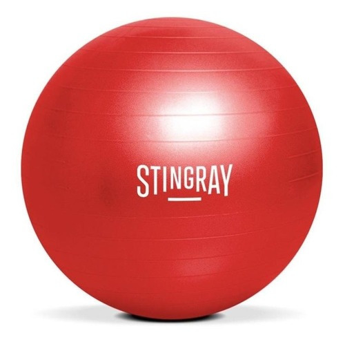 Pelota Stingray 65cm Pilates Yoga Ejercicio Con Bomba Color Rojo