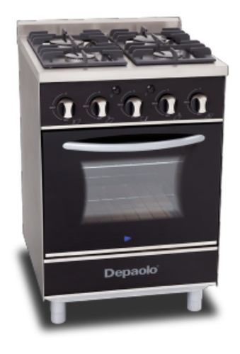 Cocina Depaolo Cristal a gas/eléctrica 4 hornallas  negra puerta con visor 100L