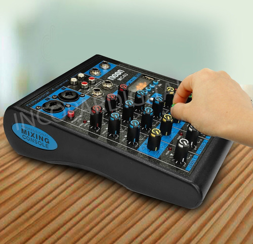 Imagen 2 de 7 de Consola Mixer Mc4u Canales Wireless Fx Usb Bluetooth Phantom