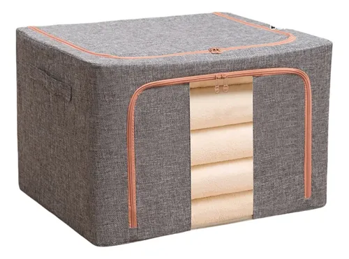 Organizador De Guarda-roupa 66l Dobrável P/ Roupas E Edredom Cinza