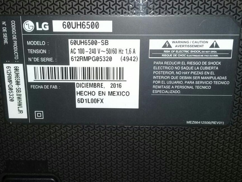 Tv LG Smart 4k 60 Pulgadas Para Repuestos Reparar