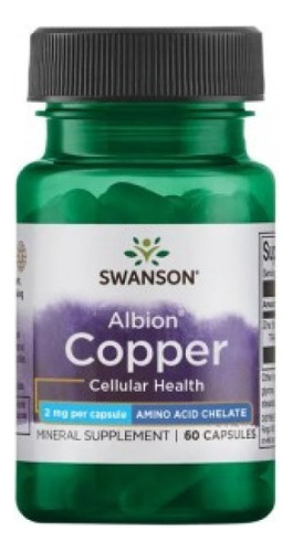 Copper Cobre Quelado Albion 60 Cap 2mg