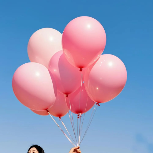 Bolsa X25 Globos Látex Perlados 10 Color Deco Cotillón Rosa Chicle
