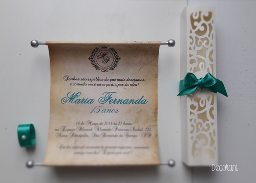 Imagem 5 de 5 de Convite De Casamento Pergaminho C/ Caixa 70 Unidades