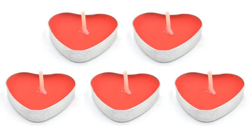 Imagen 1 de 2 de Pack 50 Velas Flotantes Corazón Rojo