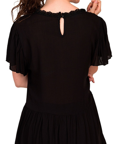 Blusa Moda Mujer Bordado Bluson Cuello Tejido E811