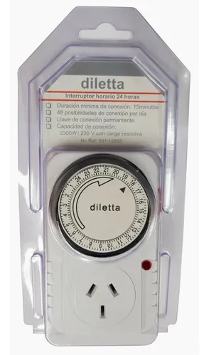 Timer Mecánico Programable Enchufable Diletta Temporizador