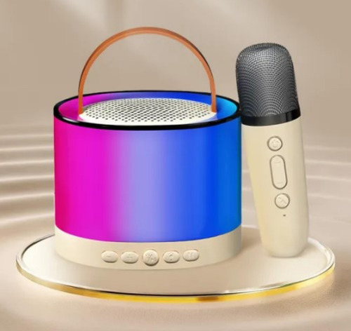Parlante Karaoke Portátil Bluetooth Rgb + Microfono Novedad