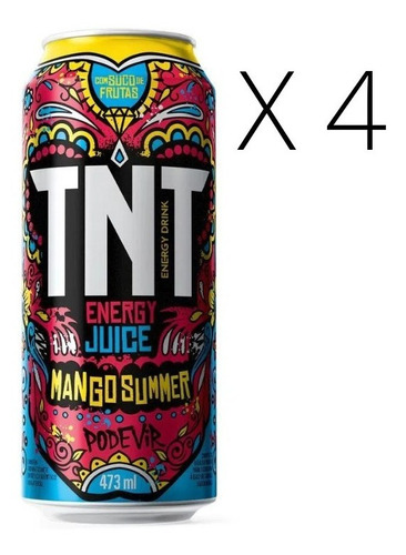 Energético Tnt Mango Summer 473ml - Kit Com 4 Unidades