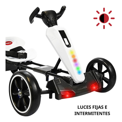Montable Eléctrico Para Niños Go Kart Sonido Bluetooth 12v Blanco Joykoo