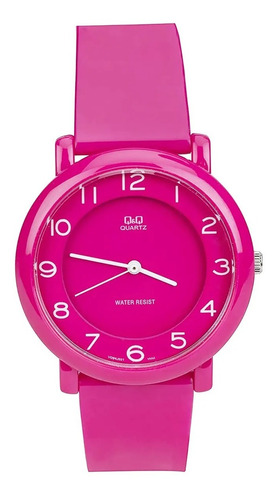 Reloj Q&q Unisex Analogo Malla Pvc Fucsia Vq94j021y Febo