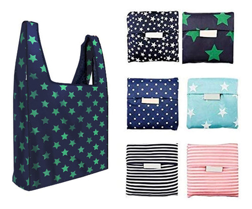 Paquete De 6 Bolsas Reutilizables Para Comestibles, Plegable