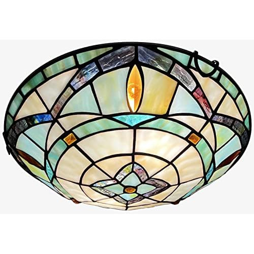 Artzone Tiffany Luces De Techo, Vitrales, 2 Luces, 12 Pulgad